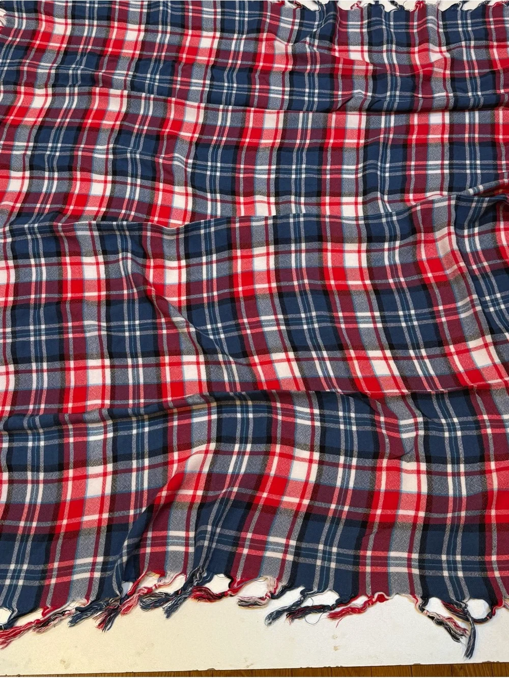 Mens Red & Navy Plaid Shorts - Unbranded